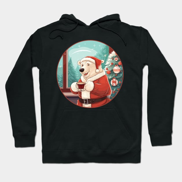 Christmas polar bear Hoodie by caffeind